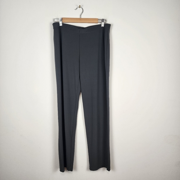 Clara Sun Woo Made‎ In USA Straight Leg Elastic Gray Pants Women's Size XL - Picture 1 of 9